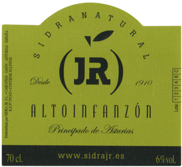 <p>Sidra JR Tradicional label</p>