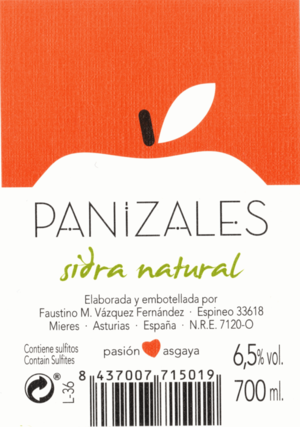 Sidra Natural Panizales label.png